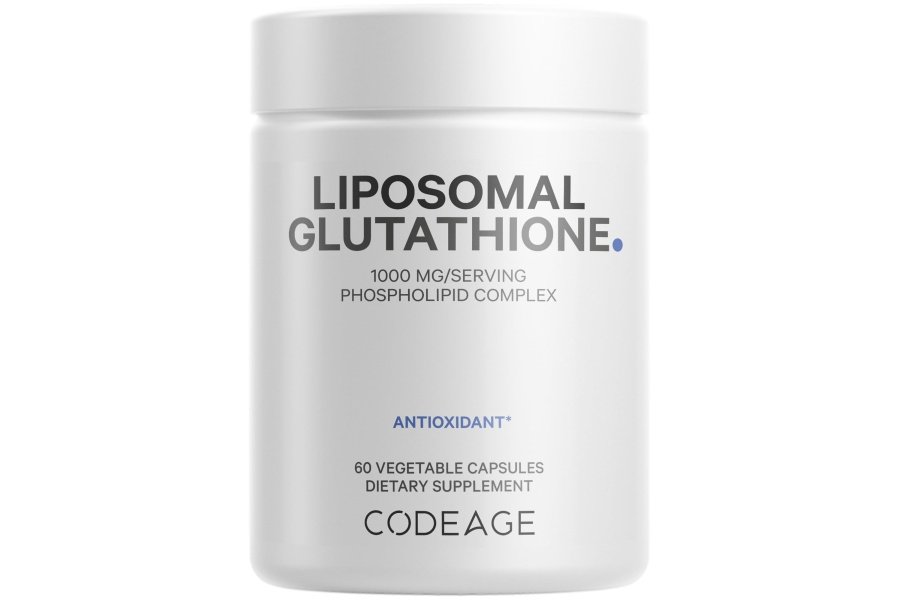 Codeage Glutatión liposomal 1000 mg, complejo de fosfolípidos antioxidantes GlutaONE, suplemento de cápsulas reducidas de L-glutatión, aceite de girasol sin OGM y fosfolípidos esenciales de lecitina, vegano, 60 ct