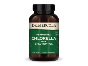 Dr. Mercola Chlorella fermentada con clorofila, 90 porciones (450 tabletas), suplemento dietético, apoya la salud inmune y de los órganos, sin OGM, certificado NSF