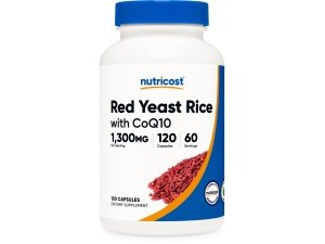 Nutricost Arroz de levadura roja con CoQ10 1300 mg, 120 cápsulas, 60 porciones - Sin OGM, sin gluten