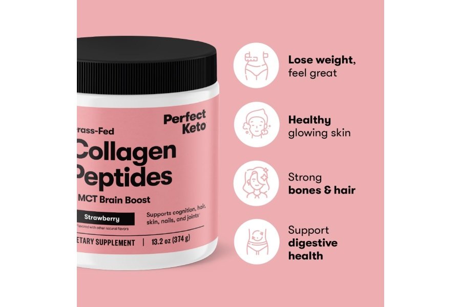 Perfect Keto Colágeno Péptidos Proteína en Polvo con Aceite MCT, Colágeno Hidrolizado, Suplemento Tipo I y III, Sin Gluten, Alimentado con Pasto, Bajo en Carbohidratos, Crema de Café Keto, Colágeno para Mujeres y Hombres, Chocolate - Image 8