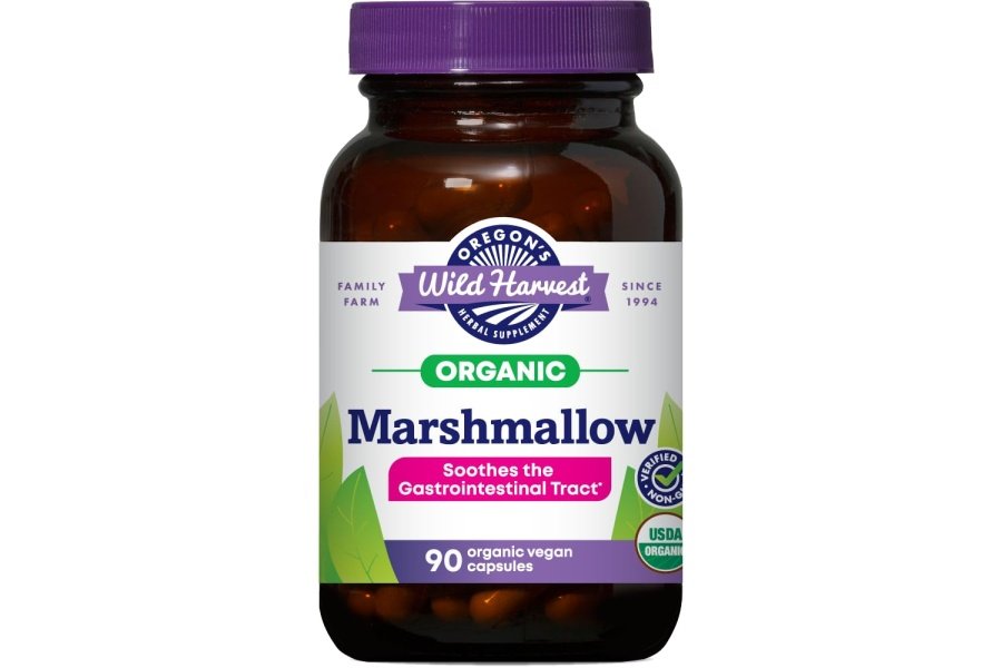 Suplemento herbario orgánico de malvavisco Wild Harvest de Oregon, 90 unidades
