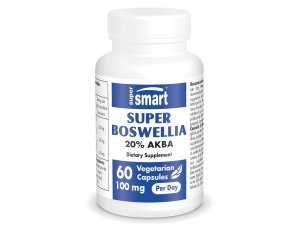 Supersmart - Extracto de Super Boswellia 100 mg por día (patentado y de alta resistencia) - Suplemento ApresFlex Boswellia Serrata - 20% AKBA | Sin OGM y sin gluten - 60 Cápsulas Vegetarianas