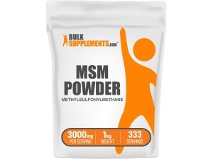 BulkSupplements.com MSM en polvo - Metilsulfonilmetano, suplemento de MSM - MSM puro en polvo, MSM 3000 mg - para la salud de las articulaciones, sin gluten, 3000 mg por porción, 1 kg (2,2 libras) (paquete de 1)