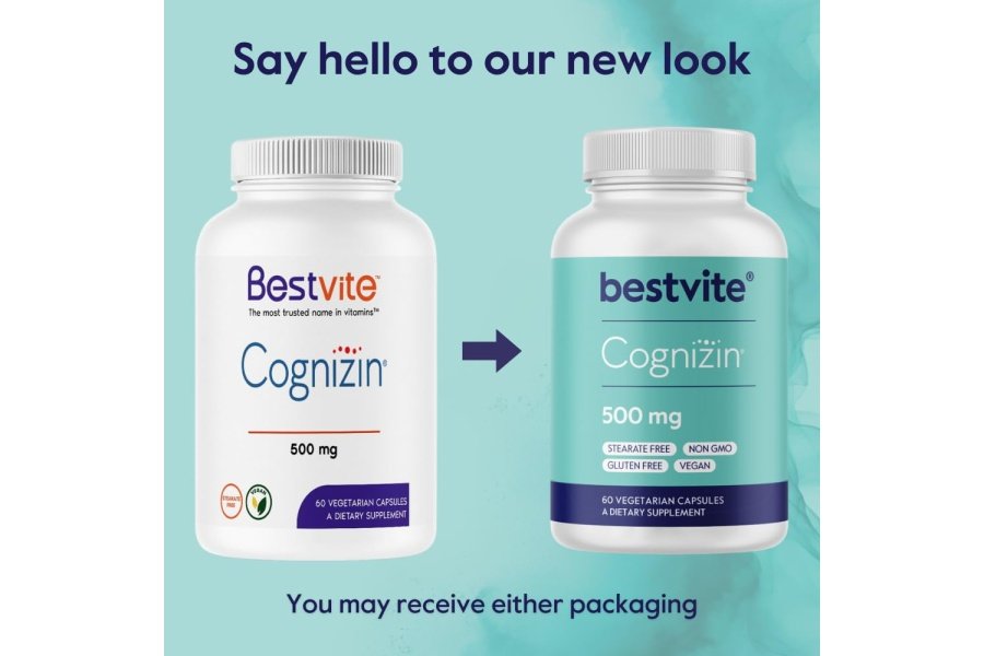 BESTVITE Cognizin Citicolina 500 mg (60 cápsulas vegetarianas) - Forma clínicamente estudiada de citicolina - Sin estearatos - Vegano - Sin OGM - Sin gluten - Suplementos cerebrales para la memoria y el enfoque - Image 3