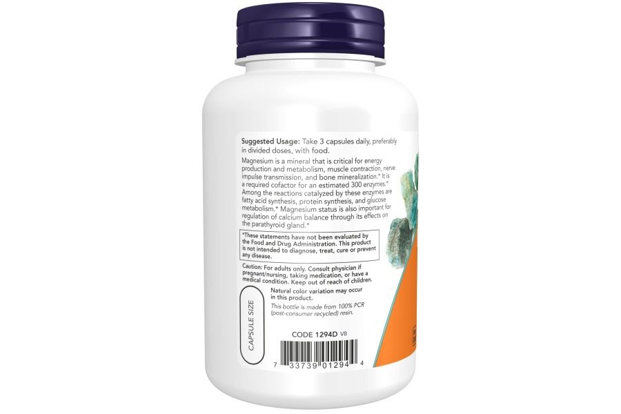 NOW Suplementos, Citrato de Magnesio, Función Enzimática*, Respaldo del Sistema Nervioso*, 120 Cápsulas Vegetales - Image 3