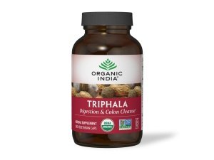 Organic India Triphala Capsules Organic - Suplemento herbario con Amla, Bibhitaki, Haritaki, soporte para la digestión y el colon, soporte para el sistema inmunológico, adaptógeno, vegano, orgánico certificado por USDA - 180 cápsulas