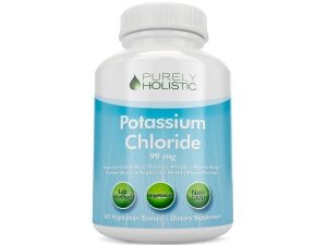 Suplemento de potasio 365 tabletas Suministro de 1 año - Tabletas de cloruro de potasio de 99 mg - Apoya la presión arterial saludable y la función muscular - Vegetariano y sin OGM
