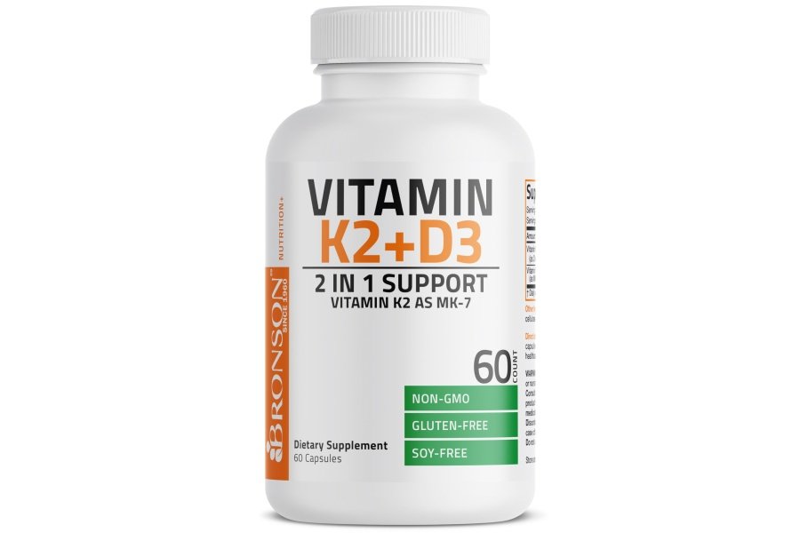 Bronson Vitamina K2 (MK7) con suplemento D3 Fórmula sin OGM 5000 UI Vitamina D3 y 90 mcg Vitamina K2 MK-7 Complejo de vitamina D y K fácil de tragar, 60 cápsulas - Image 5