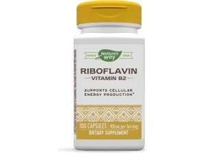 Nature's Way Riboflavina Vitamina B2, apoya la producción de energía celular*, 100 mg por porción, 100 cápsulas