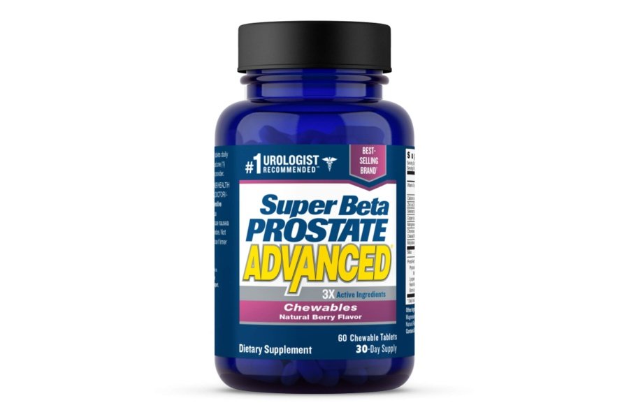 Super Beta Prostate Advanced Chewables - Suplemento de apoyo a la próstata para la salud de los hombres (60 masticables, 1 botella)