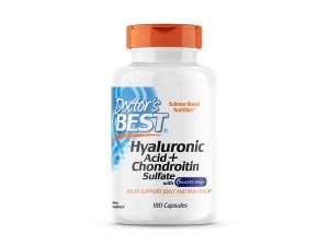Doctor's Best Ácido hialurónico con sulfato de condroitina, con colágeno BioCell, sin OGM, sin gluten, sin soja, soporte para las articulaciones, 180 unidades (paquete de 1)