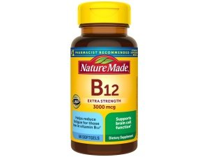Nature Made Vitamina B12 extra fuerte 3000 mcg, suplemento dietético para apoyar el metabolismo energético, 60 cápsulas blandas, suministro para 60 días