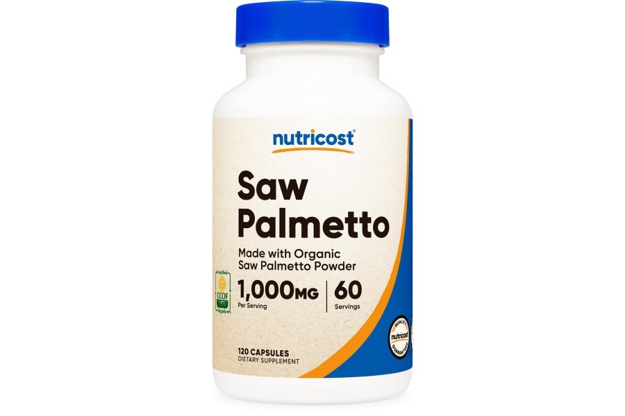 Nutricost Saw Palmetto 1000 mg, 120 cápsulas - Certificado CCOF hecho con Saw Palmetto orgánico, apto para vegetarianos, 60 porciones, 500 mg por cápsula, sin gluten