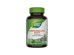 Raíz de malvavisco Nature's Way, utilizada tradicionalmente para calmar la digestión*, proyecto sin OGM verificado, vegano, 100 cápsulas