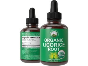Suplemento de gotas líquidas de extracto de raíz de regaliz orgánico del USDA. Tintura Vegana para Digestión + Salud Respiratoria. Extracto de Hierba de Aceite de Raíz de Regaliz. Suplementos sin azúcar y sin gluten para mujeres y hombres