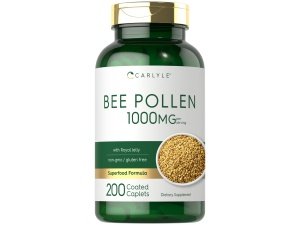 Suplemento de polen de abeja Carlyle 1000 mg | 200 comprimidos | con Jalea Real y Propóleo de Abeja | Vegetariano, sin OGM, sin gluten