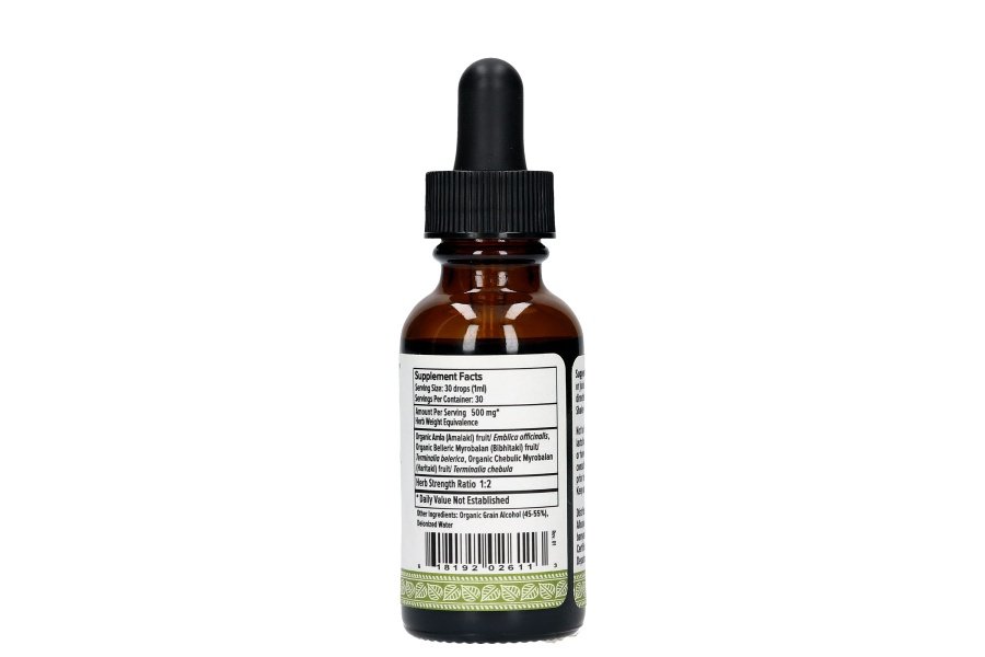 Extracto herbario líquido Triphala de Banyan Botanicals – Extracto orgánico de Triphala con Amla, Haritaki y Bibhitaki – para desintoxicación diaria, regularidad y rejuvenecimiento* – 1 oz. – Vegano de origen sostenible y sin OGM - Image 2