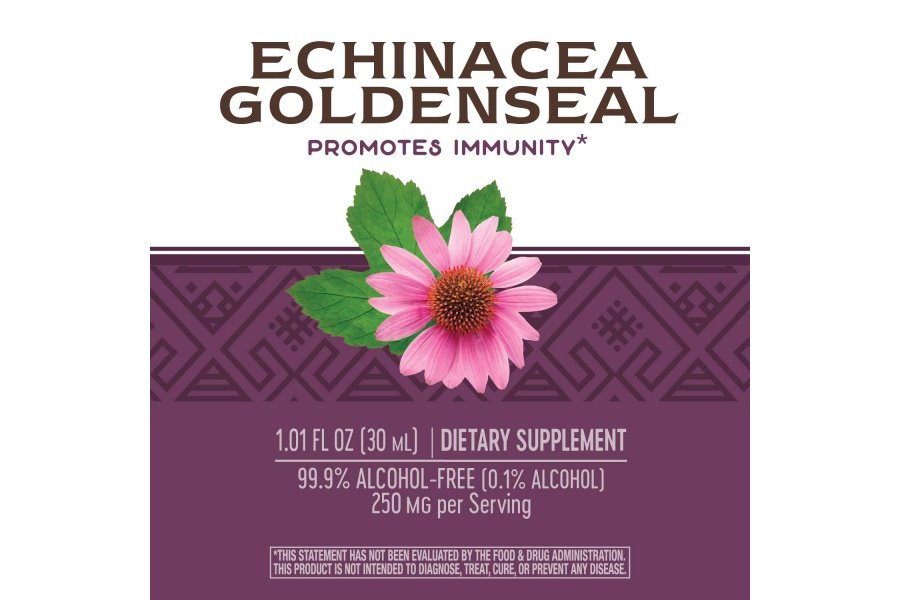 Nature's Way Premium Formula Echinacea-Goldenseal, 250 mg por porción, 99,9 % sin alcohol, 1,01 oz. - Image 2