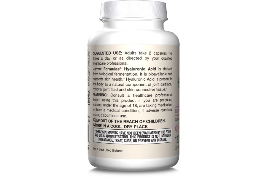 Jarrow Formulas Ácido hialurónico 120 mg, suplemento dietético, apoyo a la salud de la piel, 120 cápsulas vegetales, suministro para hasta 60 días - Image 9