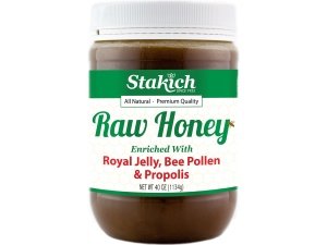 Stakich Royal Jelly, polen de abeja, miel cruda de propóleo, pura, sin procesar, sin calentar, 40 onzas
