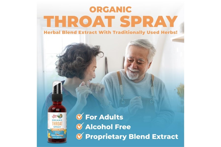 Spray para la garganta orgánico USDA con hoja de gordolobo de MaryRuth's | Raíz de malvavisco, raíz de regaliz y hoja de tomillo | Vainilla | 4 mezclas de hierbas | Sin OGM | Vegano | Sin gluten | 1 onza líquida | Hasta 100 porciones - Image 8