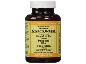 Delicia de la reina de Durham (jalea real 1000 mg, propóleo 600 mg, polen de abeja 1500 mg) en 3 cápsulas diarias