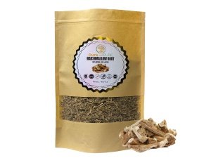Cure wid Hierba de raíz de malvavisco orgánica pura 1 libra – Té de raíz de malvavisco cortado y tamizado en bolsa resellable ecológica Opción versátil para té de hierbas, polvo de raíz de malvavisco, tinturas y más