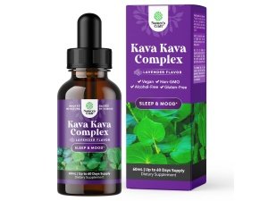 Potentes gotas líquidas de Kava Kava - Extracto calmante de Kava de alta concentración con manzanilla y lavanda - Sabrosas gotas adaptógenas Suplemento de apoyo al estado de ánimo con raíz de Kava - Vegano, sin OGM y sin alcohol