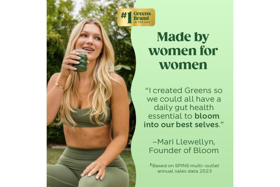 Bloom Nutrition Superfood Greens Powder, enzimas digestivas con probióticos y prebióticos, salud intestinal, alivio de la hinchazón para mujeres, clorella, mezcla de jugo verde con polvo de raíz de remolacha, 60 SVG, baya - Image 5
