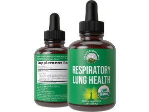 Limpieza pulmonar orgánica del USDA para una mejor salud respiratoria. Suplemento vegano de gotas líquidas 6 en 1 para los pulmones con hoja de gordolobo y raíz de malvavisco. Detox para fumadores y no fumadores. Tintura tónica sin azúcar