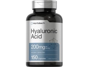 Suplemento de ácido hialurónico Horbäach | 200 mg | 150 Cápsulas | Suplemento sin OGM y sin gluten