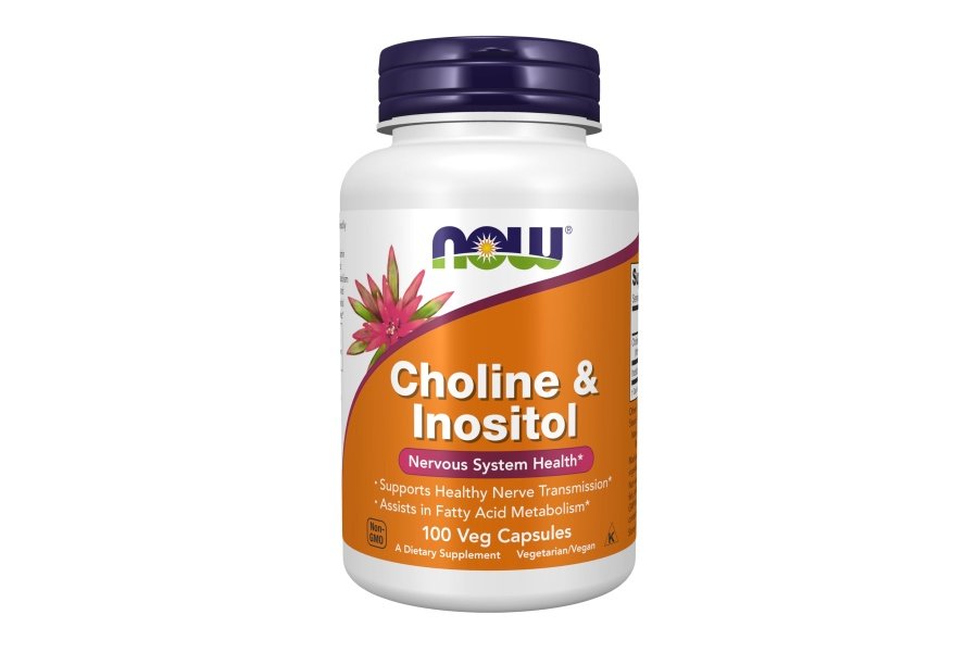 NOW Foods Suplementos, colina e inositol 500 mg, transmisión nerviosa saludable*, salud del sistema nervioso*, 100 cápsulas