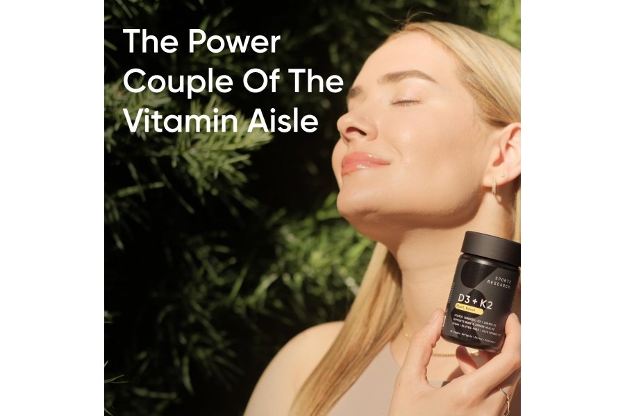 Sports Research Vitamina D3 K2 con aceite de coco | Vitamina K2 MK7 a base de plantas + D3 vegana 5000 UI | Certificado vegano, sin soja ni gluten - 60 cápsulas blandas - Image 5