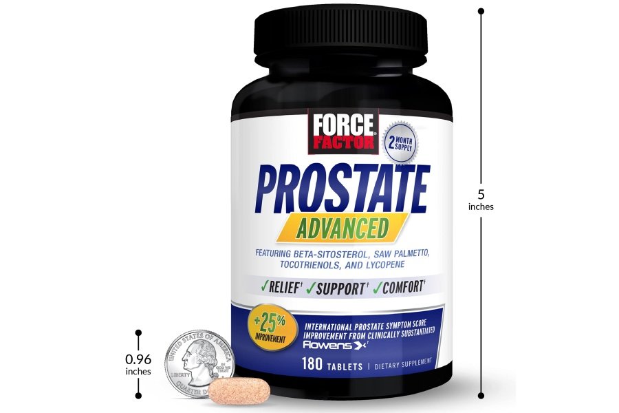 FORCE FACTOR Prostate Advanced, Suplemento de salud para hombres para reducir los viajes nocturnos al baño, alivio de la vejiga y la orina, con Saw Palmetto, Beta-Sitosterol, 180 tabletas (paquete de 1) - Image 9