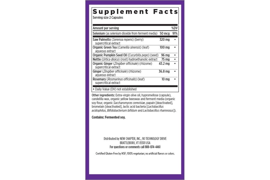 Suplemento de próstata New Chapter - Prostate 5LX™ con palma enana americana de fuerza clínica + selenio fermentado para la salud de la próstata - Cápsula vegetariana de 180 ct - Image 7