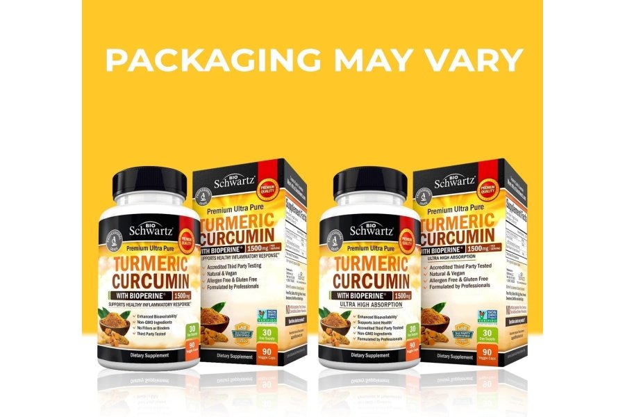 Curcumina de cúrcuma con extracto de pimienta negra 1500 mg - Suplemento de cúrcuma ultra potente de alta absorción con 95 % de curcuminoides y bioperina - Cápsulas de cúrcuma sin OGM para apoyo a las articulaciones - 90 cápsulas - Image 5