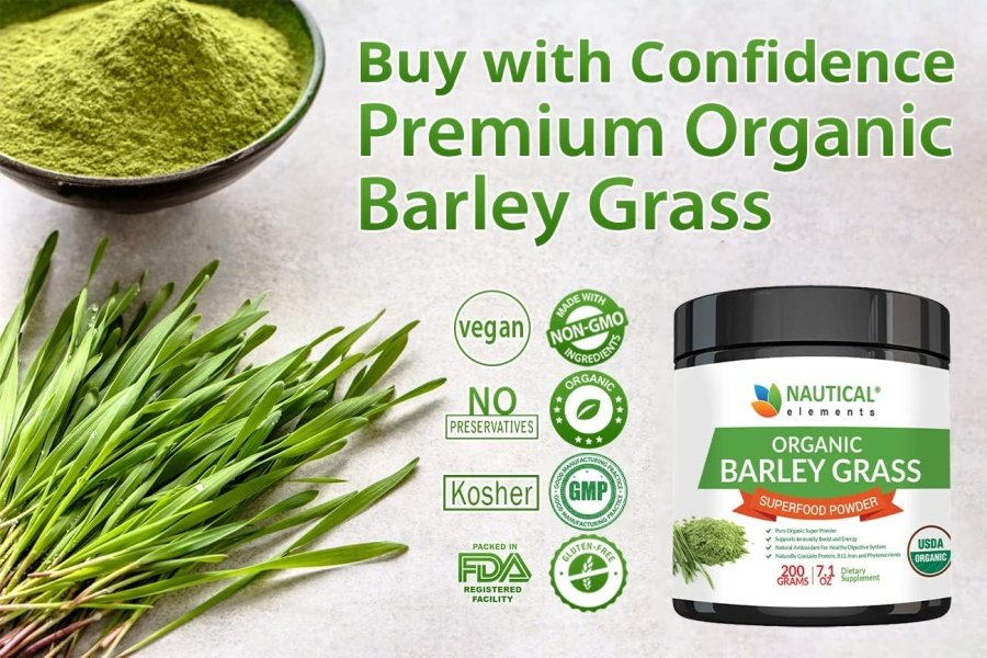 Polvo de hierba de cebada - Polvo de hierba de cebada orgánica certificada por el USDA - Sin OGM, vegano y no irradiado - Rico en antioxidantes, proteínas, fibra, minerales, clorofila, aminoácidos y proteínas - 200 gramos - Image 4