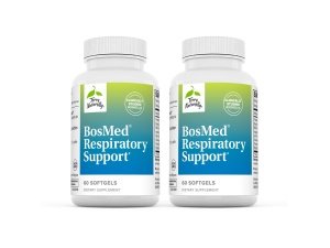 Terry Naturally BosMed Soporte respiratorio - 60 cápsulas blandas, paquete de 2 - Soporte para la función pulmonar, bronquial y sinusal - Sin OGM, sin gluten - 120 porciones totales
