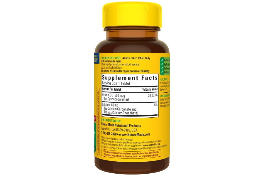 Nature Made Vitamina B12 500 mcg, suplemento dietético para apoyar el metabolismo energético, 200 tabletas, suministro para 200 días - Image 8