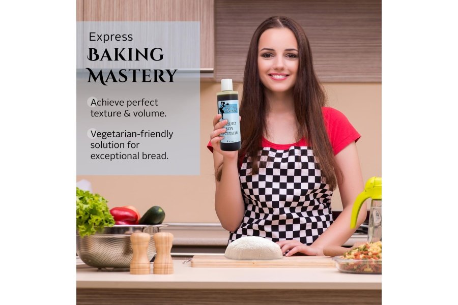 Líquido de lecitina de soja Fast Easy Bread (8 oz) | Fácil de usar | Disponible en botella exprimible que no ensucia | Emulsionante natural de grado alimentario | Mejora la textura de la masa y la distribución de ingredientes. - Image 4