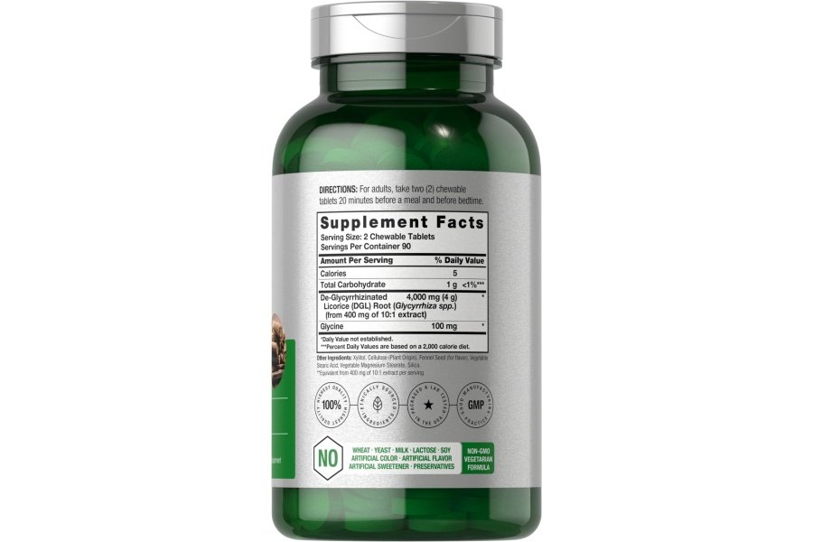 Horbäach DGL Regaliz Comprimidos Masticables | 4000 mg | 180 unidades | Vegetariano y sin OGM | Extracto de raíz de regaliz desglicirricinado - Image 2