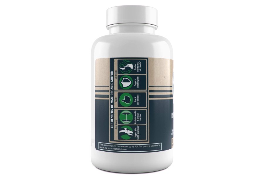 Cápsulas de azufre orgánico de 500 mg de MSM de No Boundaries Health and Wellness – 180 cápsulas vegetales: sin excipientes ni rellenos – Suplemento de salud premium: 99,9% puro de MSM en polvo – Articulaciones, piel, cabello, uñas - Image 3