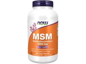 NOW Suplementos, MSM (metilsulfonilmetano) 1000 mg, salud de las articulaciones*, 240 cápsulas vegetales