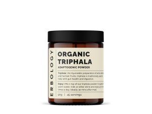 Polvo Triphala 100% orgánico 7.8 oz - Mezcla ayurvédica de Amla, Haritaki y Bibhitaki - Salud intestinal - Directamente de granja en la India - Crudo, vegano y sin gluten - Sin OGM - Sin aditivos ni conservantes