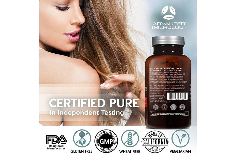 DHT BLOCKER - Suplemento para el crecimiento del cabello para adelgazamiento genético para hombres y mujeres | Aprobado* por la Asociación Estadounidense de Pérdida del Cabello | Garantizado, Respaldado por 20 Años de Experiencia en Clínicas de Tratamiento de Caída del Cabello - Image 5