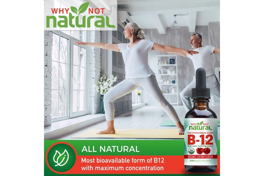 Why Not Natural Organic Vitamin B12 Liquid - Sublingual Extra Strength 60 x 5000 mcg Gotas de metilcobalamina, vegano, maximiza la absorción y la energía - Image 6