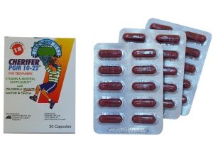 CHERIFER Cápsula con Zinc, Doble Factor de Crecimiento de Chlorella y Taurina PGM 10-22 (30 Cápsulas)