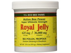 Jalea real fresca + polen de abeja, propóleo, ginseng y mezcla de miel - 36 000 mg Y.S. Org. 20,3 onzas