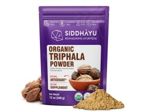 SIDDHAYU Triphala en polvo orgánico - 12 oz (paquete de 1)