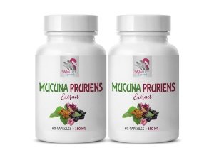 Semillas de frijol terciopelo - EXTRACTO DE MUCUNA PRURIENS - frijol terciopelo seco, suplemento de apoyo al estado de ánimo para mujeres, polvo de mucuna pruriens, semillas de mucuna pruriens, semillas de mucuna pruriens 2 botellas 120 cápsulas